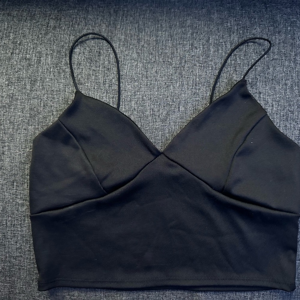 Black large crop top